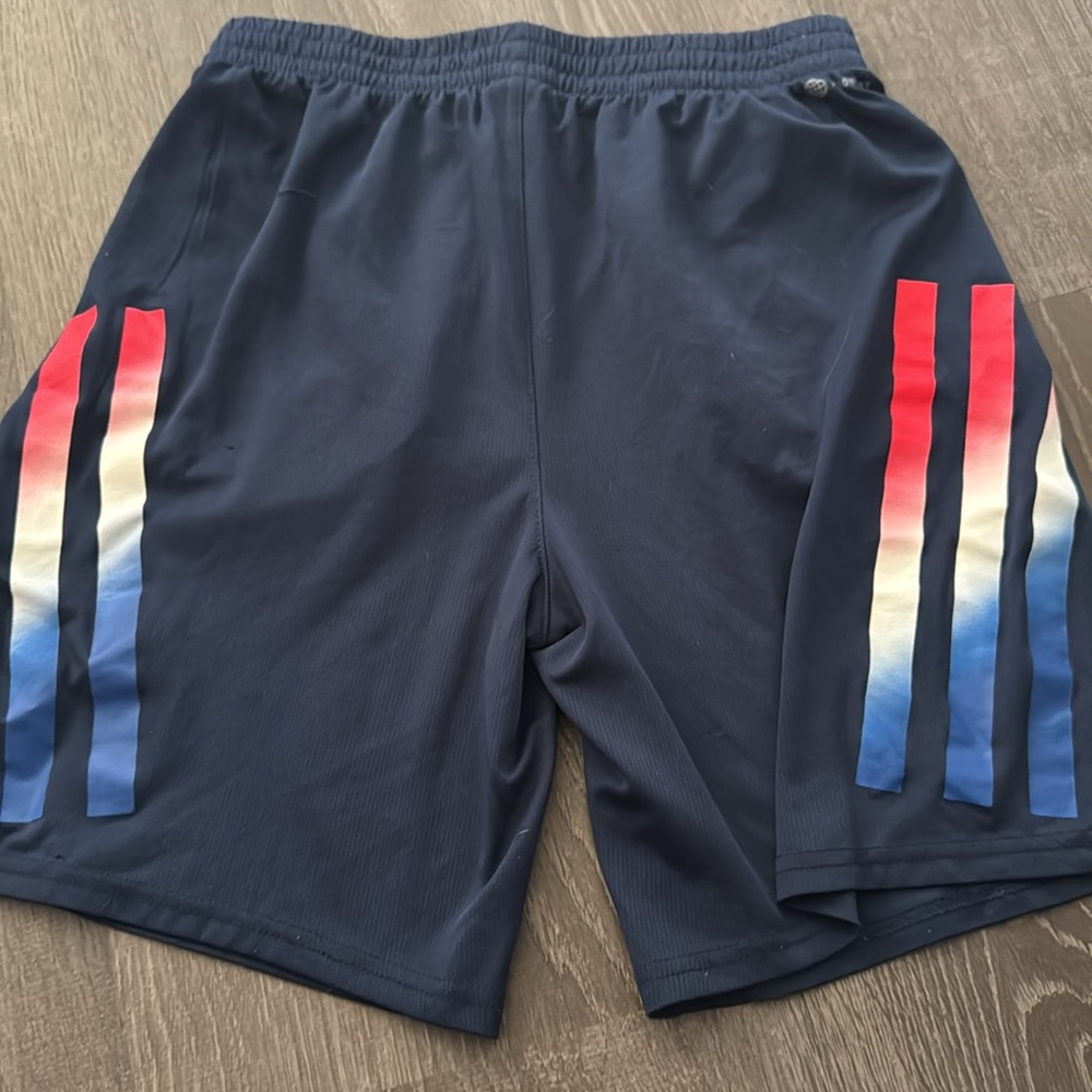 Lot of 2 pair of Adidas boys Kids Size XL Gray & Navy Athletic Shorts Set - Picture 6 of 8